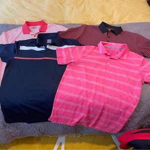 Bundle of four golf polos, size medium